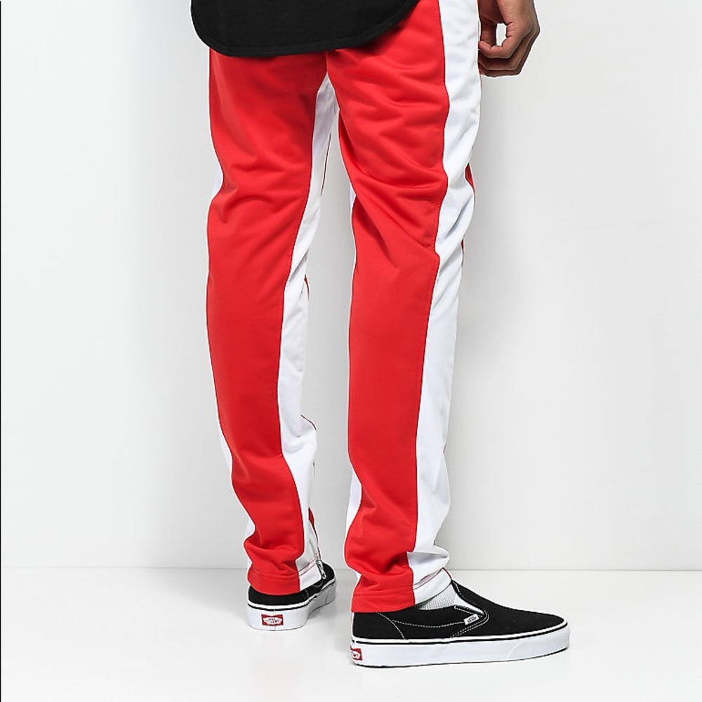 NINTH HALL Red/White Track Pants
